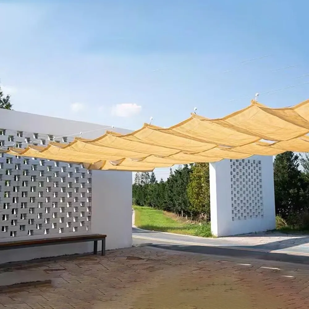 

Retractable Sun Shade Sail Sliding Wave Shade Sail Retractable Waterproof Wave Awning Cover Wave Shade Sail Replacement Canopy f