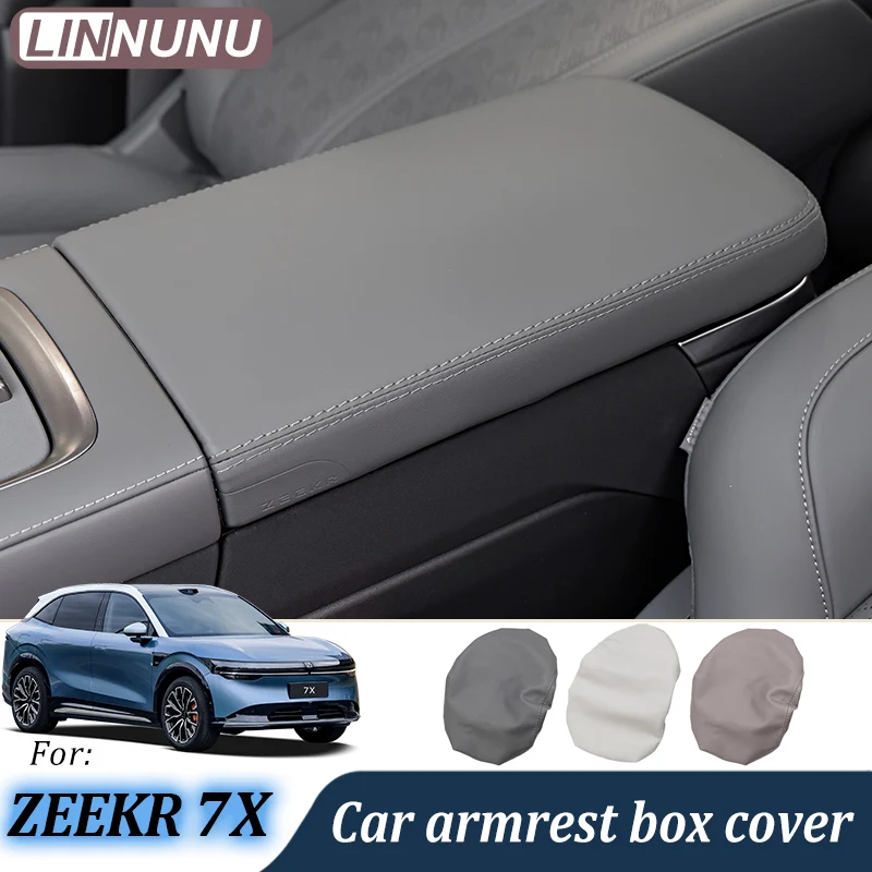 

Linnunu Car Center Console Armrest Box Cover Leather Protection for Zeekr 7X 2025 Automotive Interior Accessories Decoration