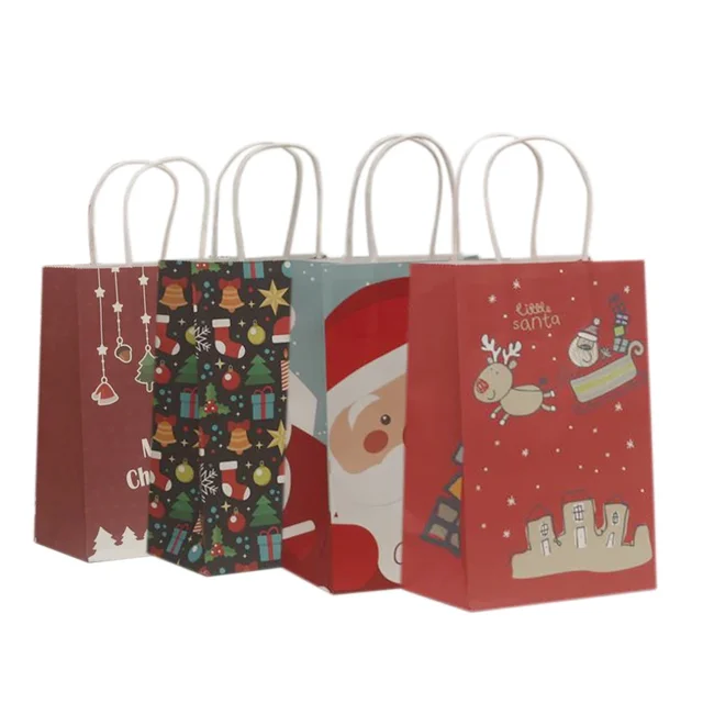 10 sztuk/partia 21x13x8cm wesołych świąt torba papierowa kraft DIY torby na prezenty przekąski torba do pakowania cukierków hurtownia