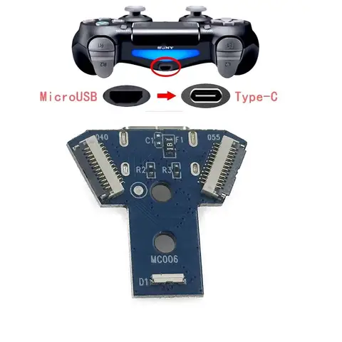 1-10PC For DualShock 4 USB Type C Charging Board MOD For Original Controller  040 050 055