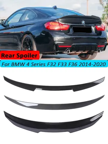 Rear Trunk Spoiler Bumper Lip For BMW 4 Series F32 F33 F36 Carbon Fiber PSM M4 MP Style Wing Tail Kit 2014-2020 Gloss Black