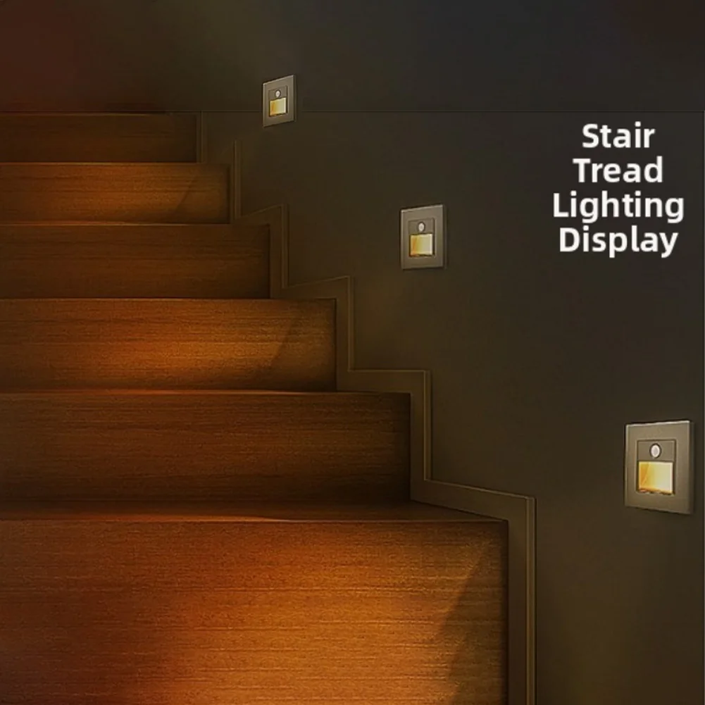 For 86x86mm Wall Box Recessed Wall Light LED Stair Light For Hallway White, Black, Gold Led 22mm Installation Depth