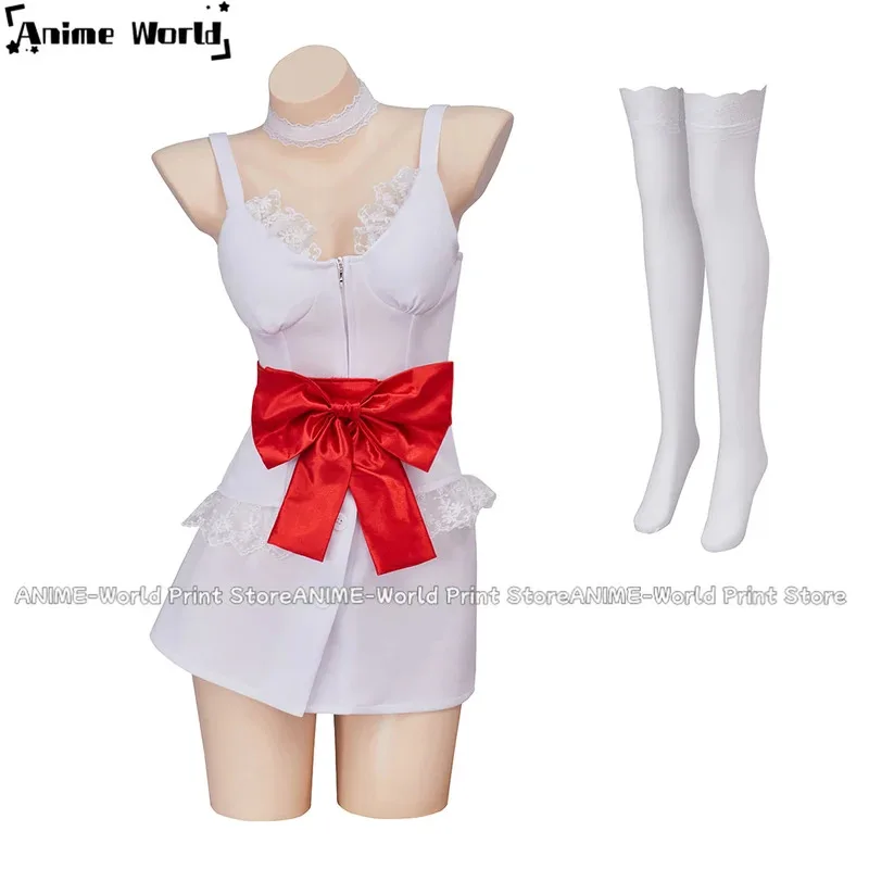 

New《Custom Size》Game Cosplay Catherine Cosplay Costume Outfts Catherine Sexy White Suspender Short With Sockings Full Set For Wo