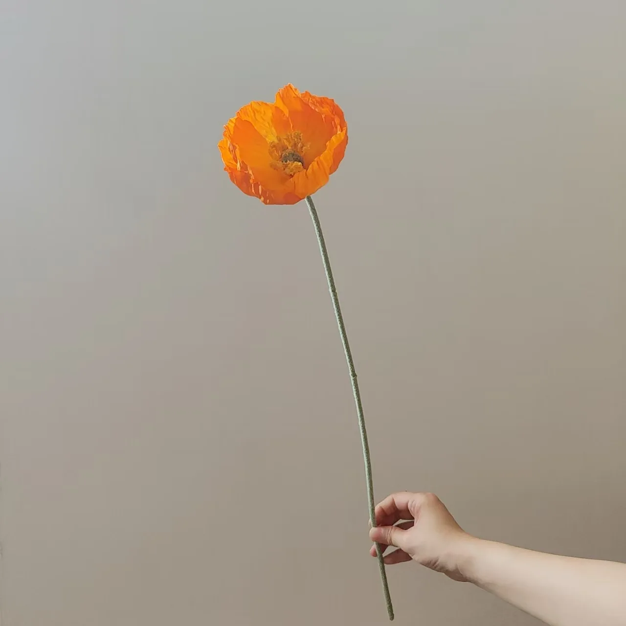 7-teiliges Set Künstliche Mohnblumen aus Flockstoff und Seide für Heimdekoration, Brautstrauß, Hochzeitsdekoration, Partydekoration, Tischdekoration – Detail 16