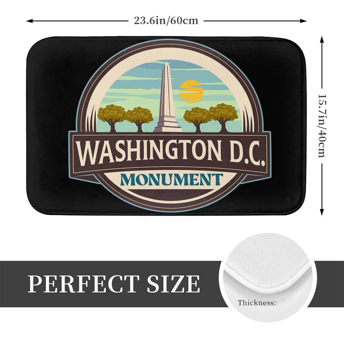 Washington Monument Non-slip Doormat Floor Mat Absorbent Mat Carpet Rug for Kitchen Entrance Home Bedroom Footpad Mats