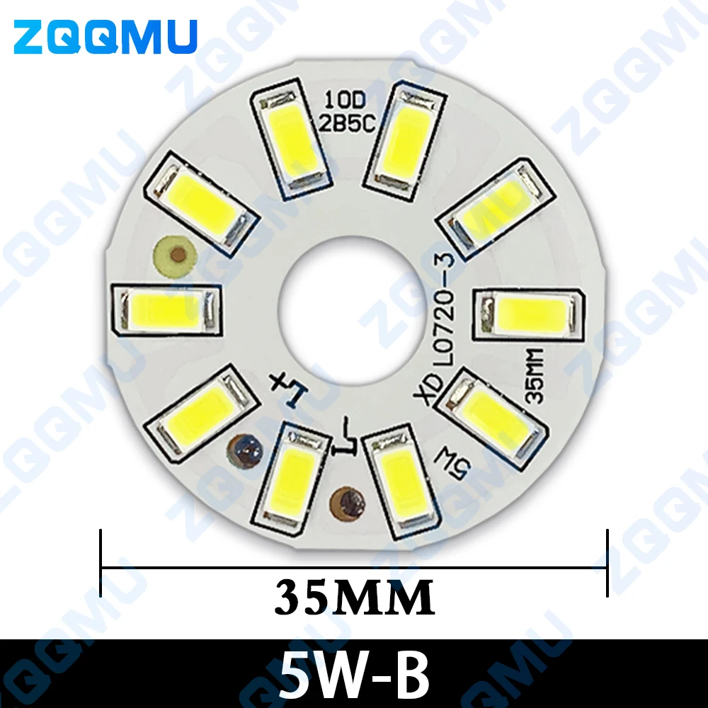 10PCS LED High Brightness 2W 3W 5W 7W 9W 31MM-65MM Round Light Source Light Board DIY Bulb Round Transformation Light Source