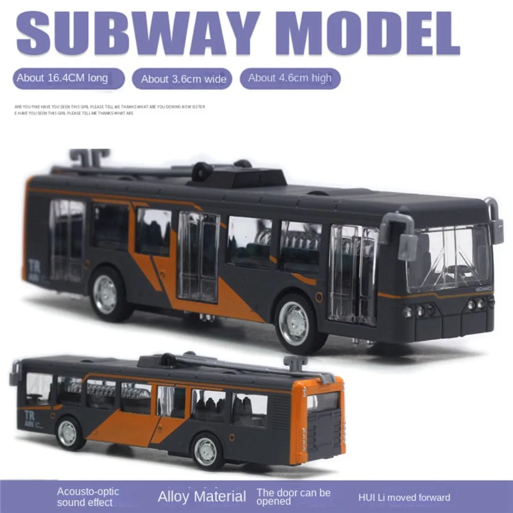 Simulation Rail Tram Light Rail Tram Model Alloy 1:50 Sound and Light Bus Retro Five Color Rail Tram Train Model