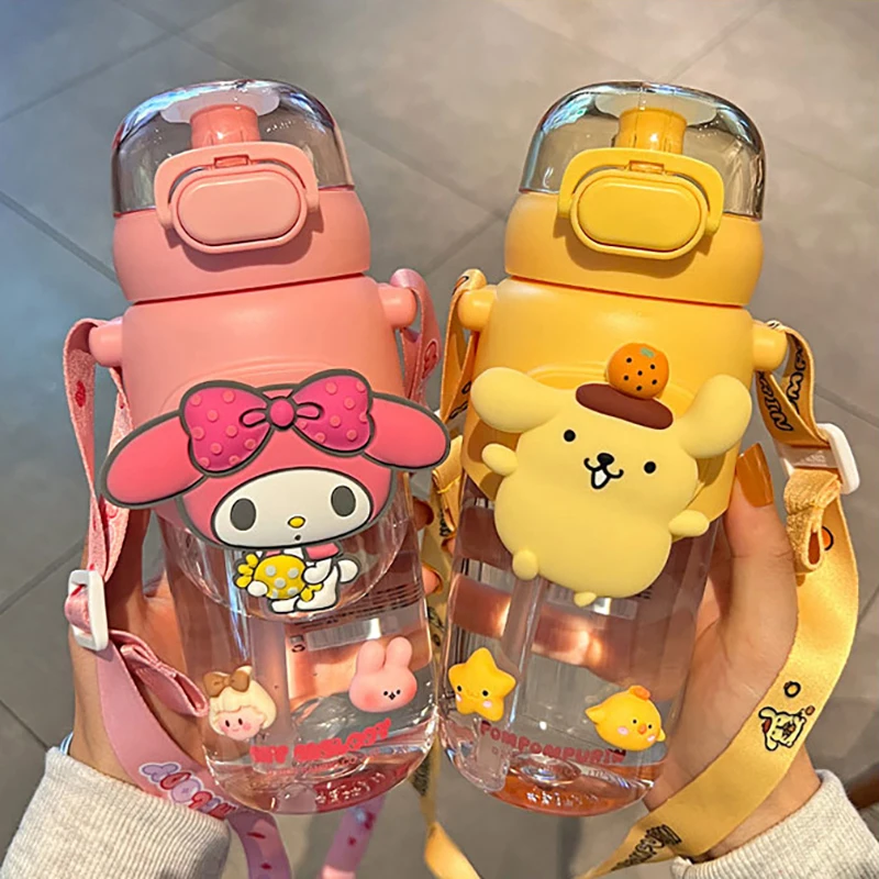 

Sanrio Cinnamoroll Portable Straw Water Cup Kuromi Bottle Summer New Cute 820ml High Capacity for Outdoor Sports Fitness