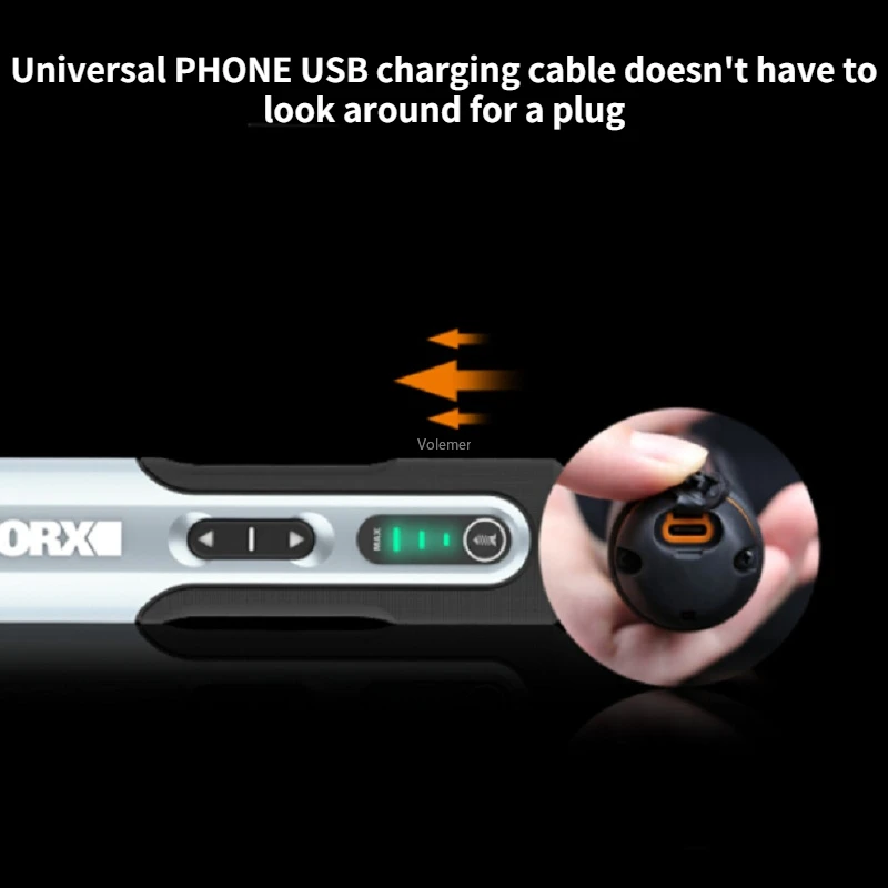 Youpin Worx-Mini destornillador eléctrico WX240.1, 4V, juego de destornilladores inalámbricos inteligentes, mango recargable por USB con juego de 28 bits, Dri