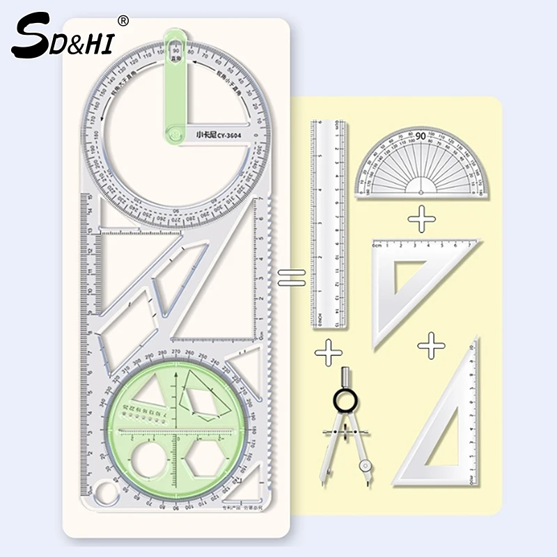 regua universal multifuncional para estudantes formas geometricas desenho matematico desenho 01
