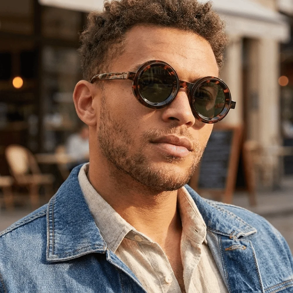 Vintage Polarizing Round Sunglasses Rotatable Lightweight Adjustable Zoom Sunglasses Convenient Versatile Stylish Sunglasses