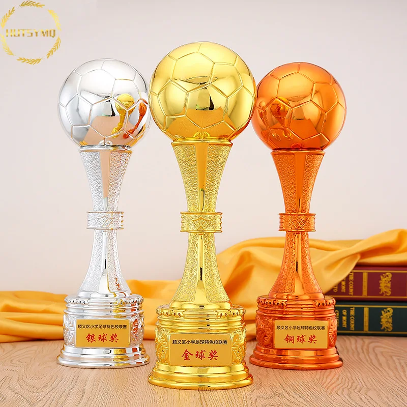 

Commemorative Trophy for Players, Golden Ball Trophy, European Football Matches, Resin Football Trophy Ornaments