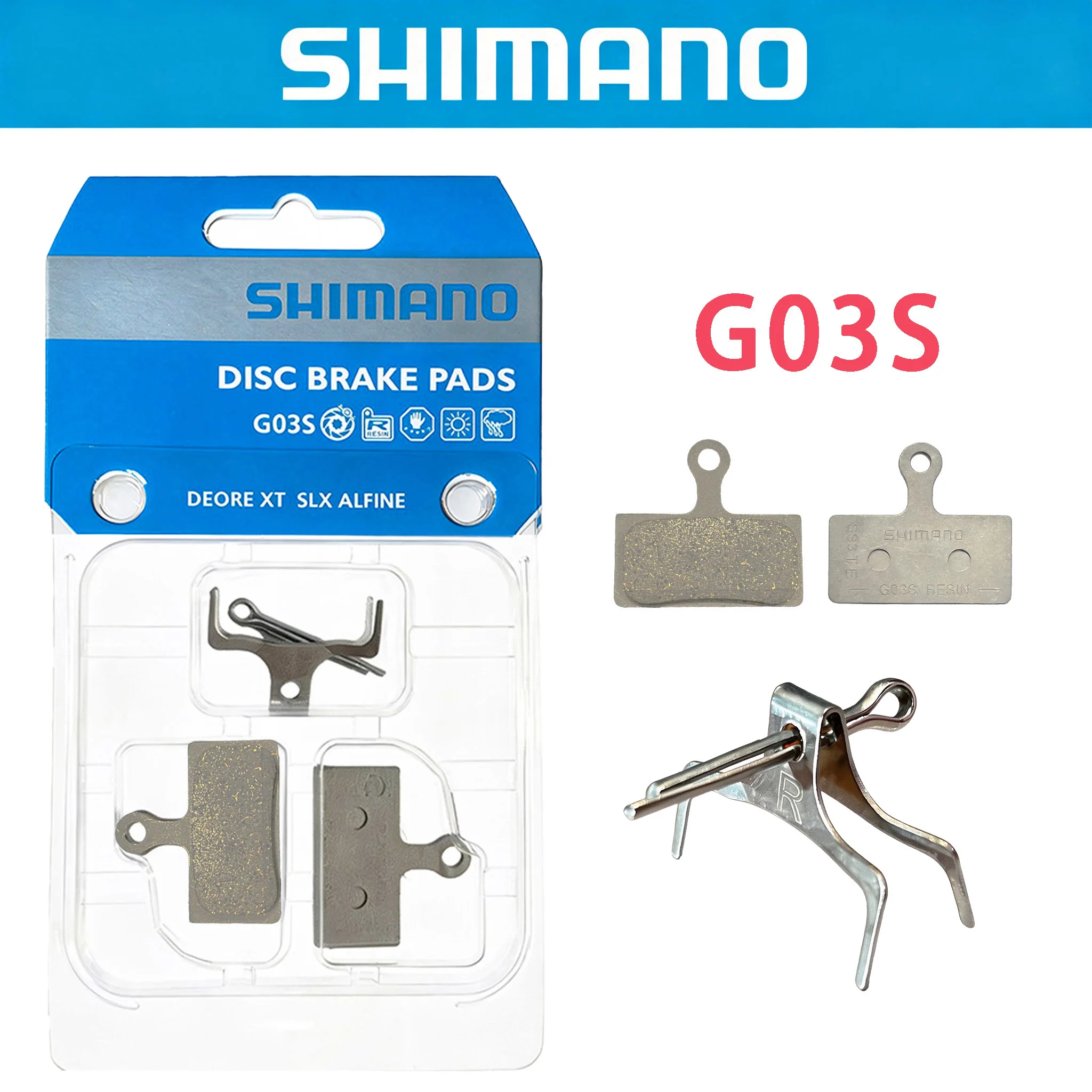 Shimano G03S Harz-Bremsbeläge für G01S, G02S, Deore XT SLX XTR M6100 M7100 M8100 M8000 M9000 MTB Rennrad, Organische Leise Bremsbeläge – Detail 1