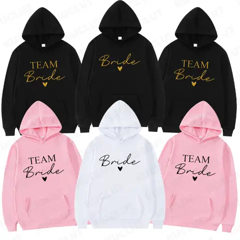 Höstbrud Brudtärna Långärmad Fleece Sweatshirt Hoodie Modejacka för Dam Möhippa Evjf Fest Bröllop Hoodies 10 best sales brudtröja - №3