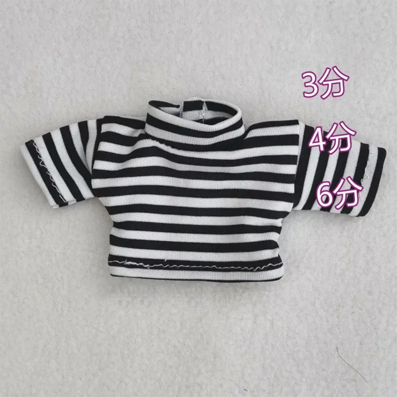 30/45/60cm Doll's Clothes for 1/3 1/4 1/6 Male Female Bjd Doll Striped Open Navel Tops Diy Girl Toys Dress Up Doll Accessories