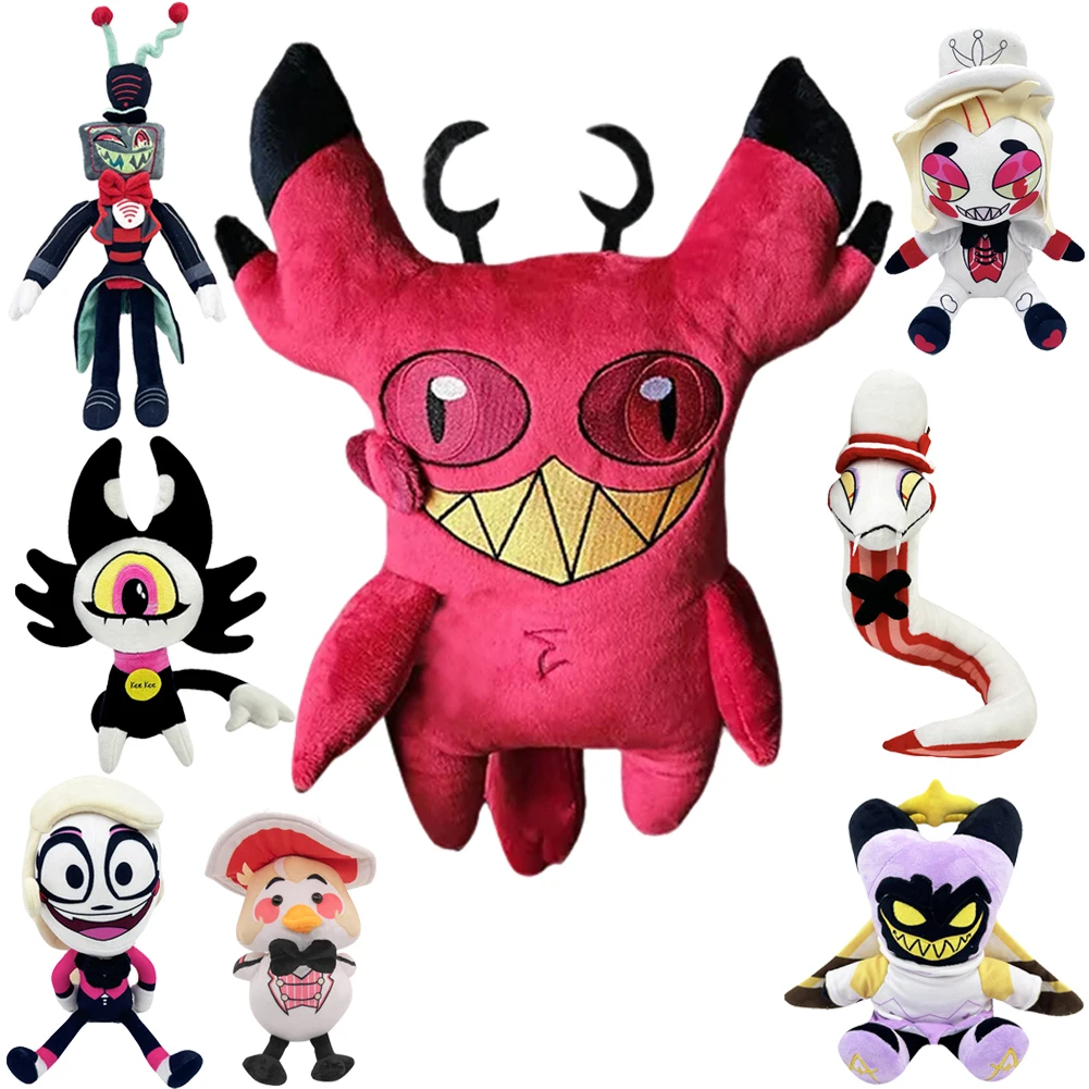 Poupées en peluche Alastor Cursed Cat, Lucifer, Hazzbin Cosplay, Hotel Nette, Adam Tyx, Angel Cartoon, Dust Mascot, Soft Stuffed, Birthday, Xma Gift