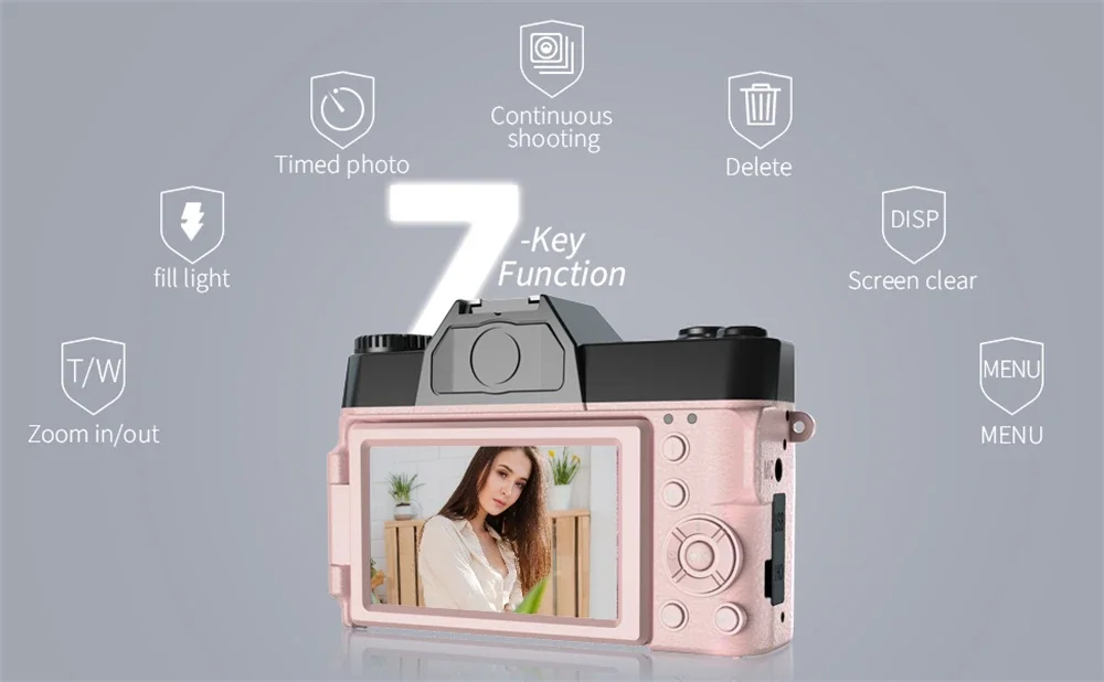 Appareil Photo Numérique Rétro 4K - Zoom Optique 16x, écran 2,3", Carte 512 Go Incluse - 4