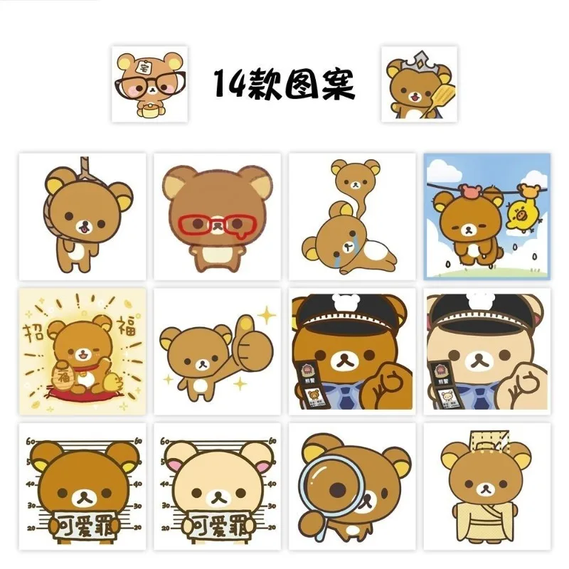 500pcs Kawaii Rilakkuma Stickers Anime Accessories Cute DIY Handbooks Notebook Decoration Water Bottle Stickers Gift Toys