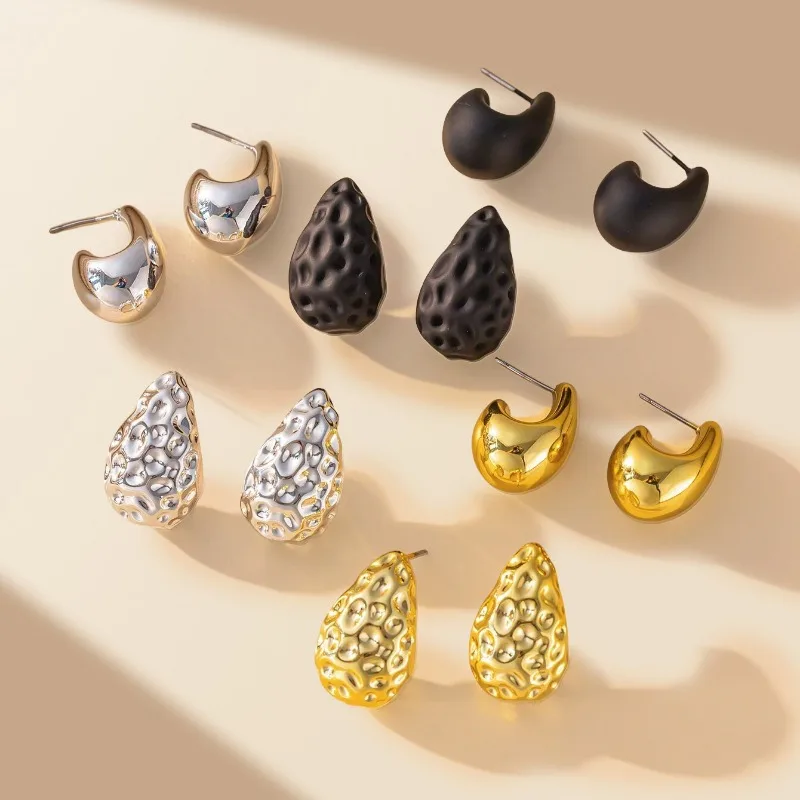 French Retro Earrings, Classic and Fashionable Water Droplet Shaped Women\'s Earrings, Versatile Earrings