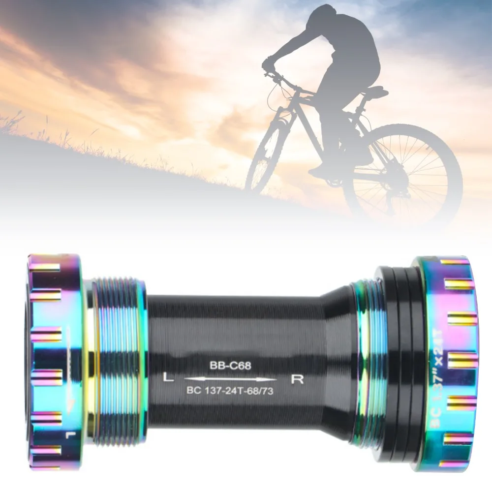 Aluminum Alloy Bike Bottom Bracket BC1.37 X 24T Thread External Threaded Press Fit Bottom Bracket for Shimano 24mm Cranksets