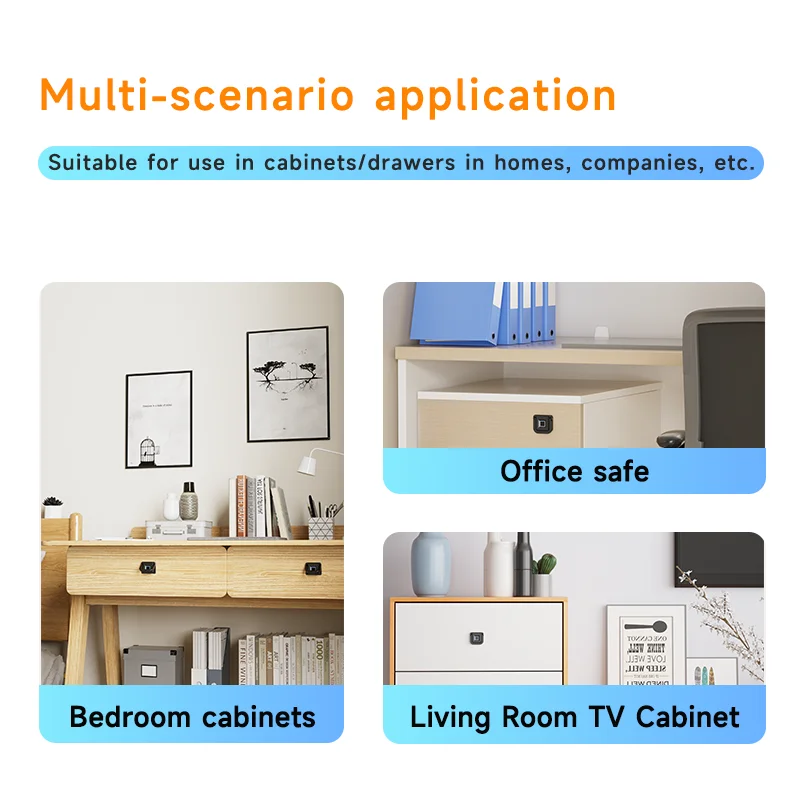 Hidden Drawer Electronic Lock Privacy File Storage Keyless Residential Security Protection Smart Home Biometric Fingerprint Lock