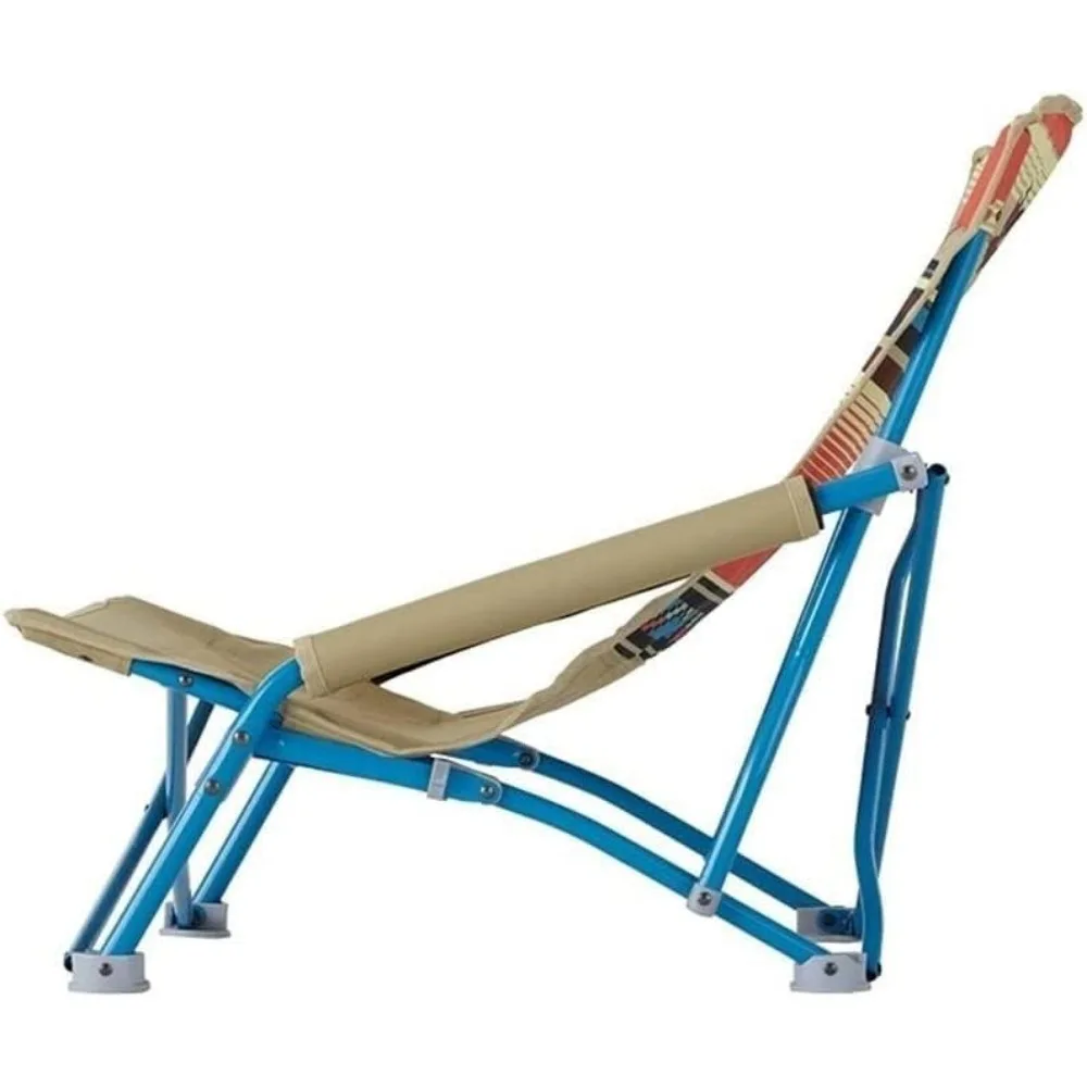 كرسي شاطئ محمول قابل للطي للتخييم في الهواء الطلق مع مسند ظهر قابل للتعديل لصيد الأسماك والراحة