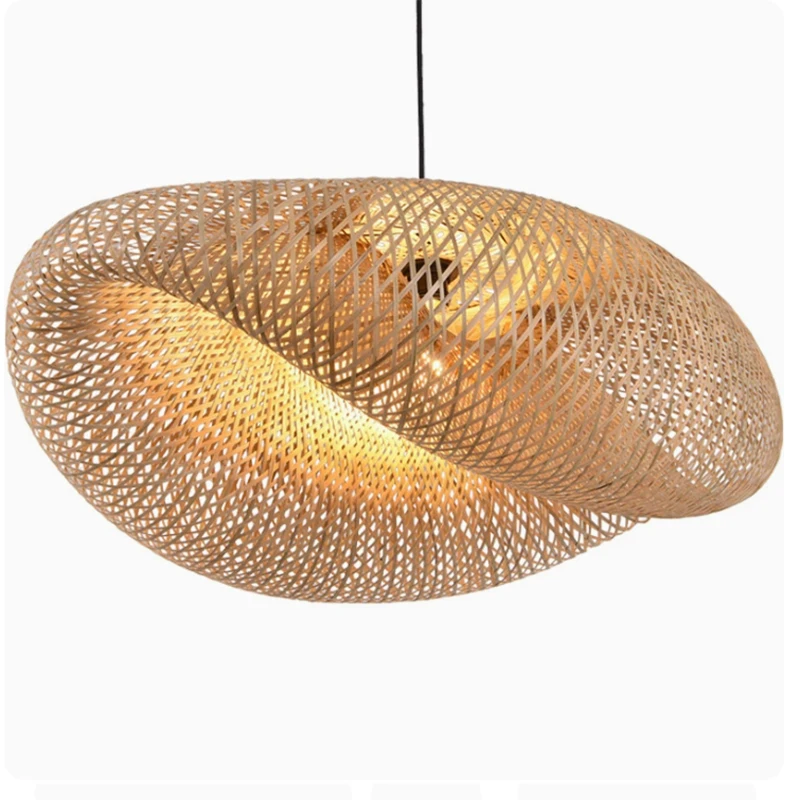 Bambus Weben LED Anhänger Licht Handgemachte Hause Hängen Kronleuchter Lampenschirm Esszimmer Wohnzimmer Innen Decke Leuchte