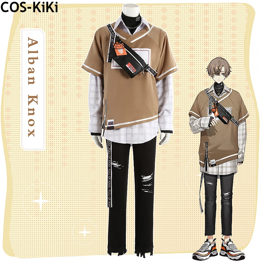 

COS-KiKi Vtuber Nijisanji Alban Knox New Clothes Game Suit Leisure Handsome Cosplay Costume Halloween Party Role Play Outfit