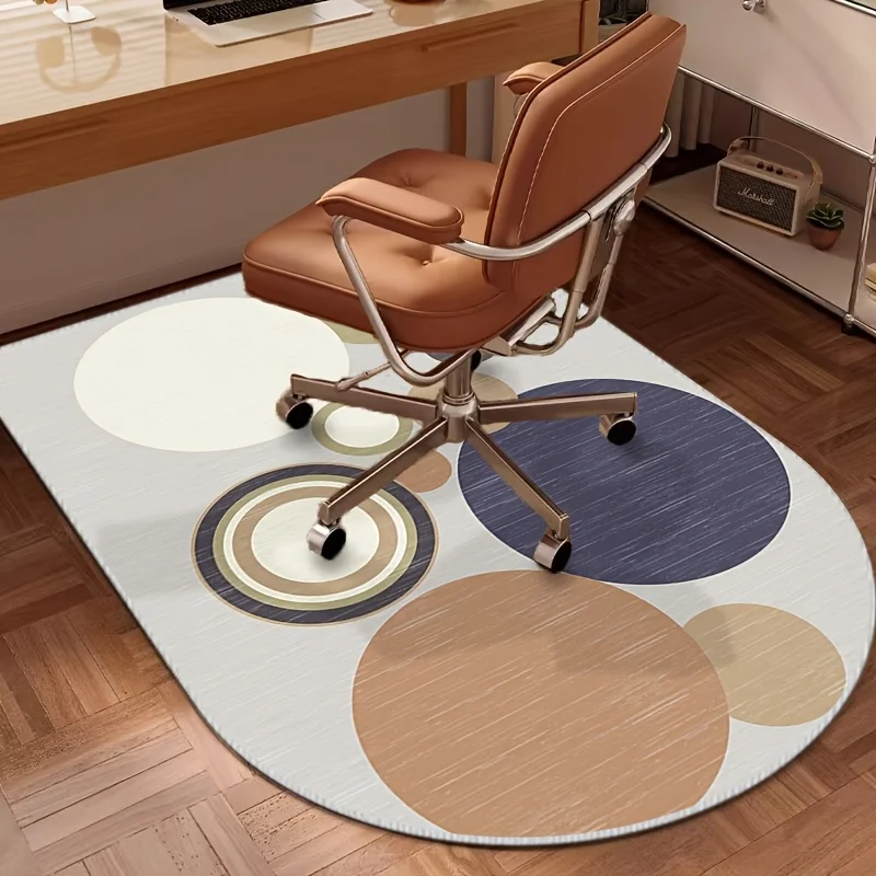 VIKAMA Office Chair Mat With Elegant Print Swivel Chair Study Chair Floor Protection Mat Under Desk Carpet Home Decorative Mat