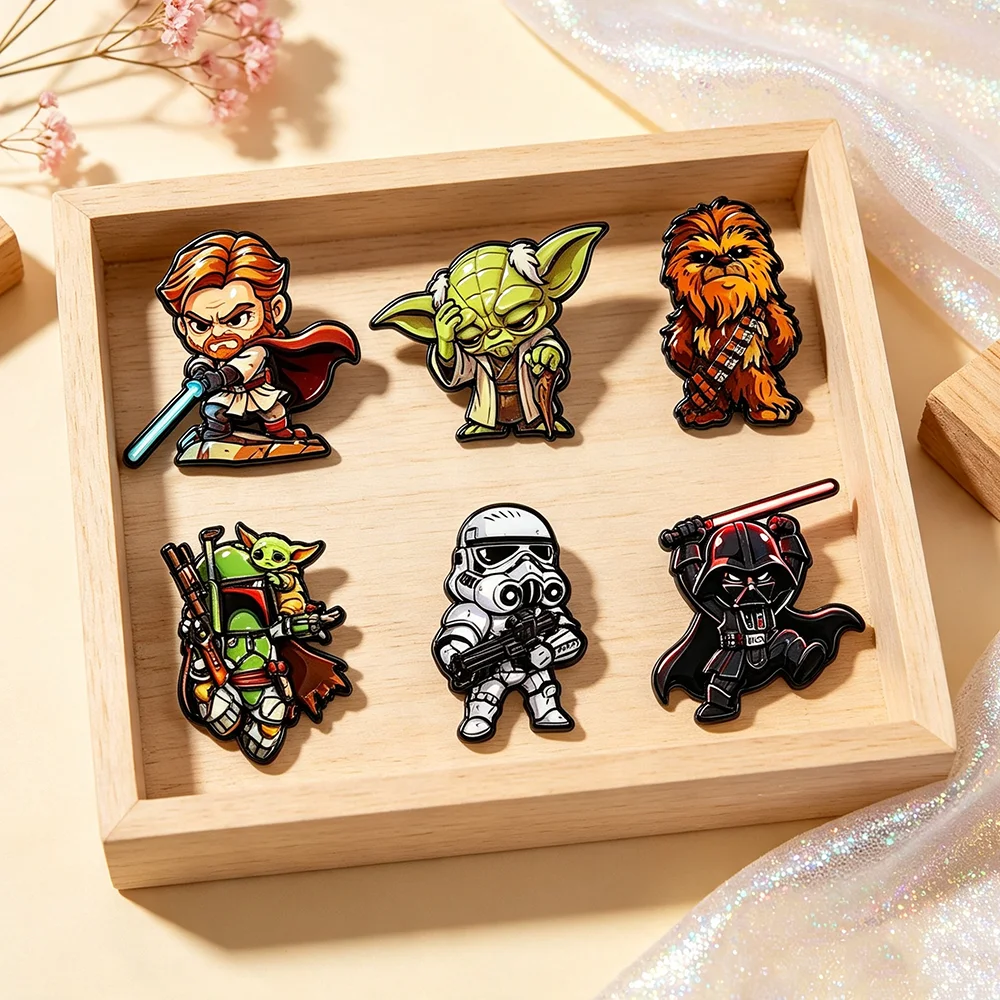 6-teiliges Set Galaxy-Charakter-Emaille-Pins, Niedliche Cartoon-Metall-Anstecknadeln, Sammelbare Dekorative Pins für Rucksäcke, Ideales Fan-Geschenk