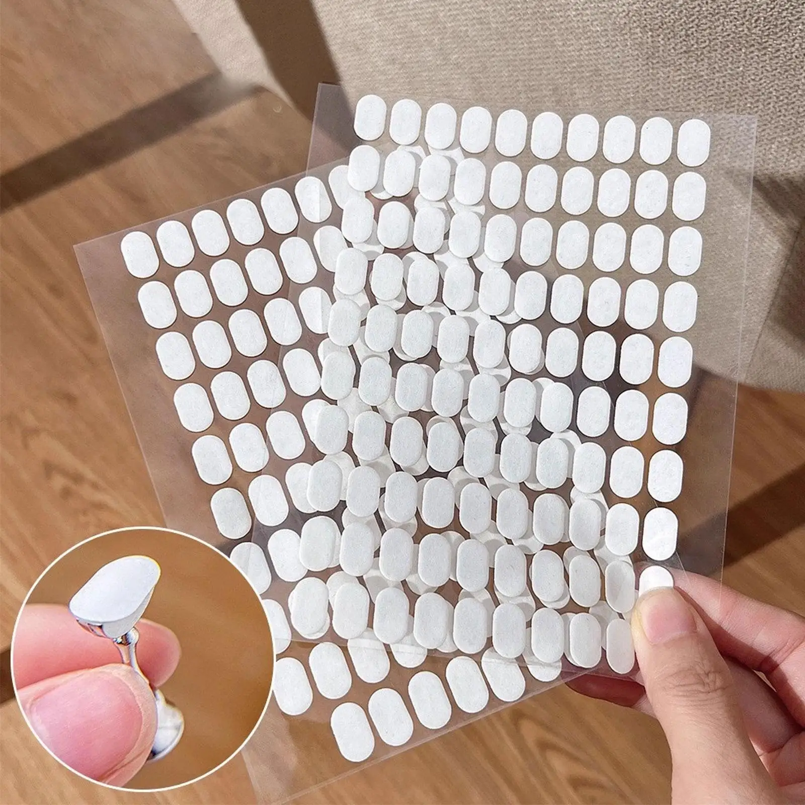 200/500/1000 Pieces Nail Art Adhesive Pads, Transparent No-Trace Crystal Glue Stickers, Nail Tool Supplies, Nail Accessories