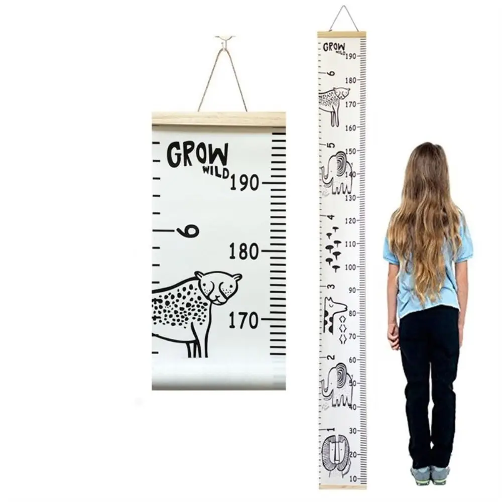2M Height Child Growth Chart Removable Wall Hanging Height Chart Growth Ruler Catoon Pattern Height Measure Ruler Decor