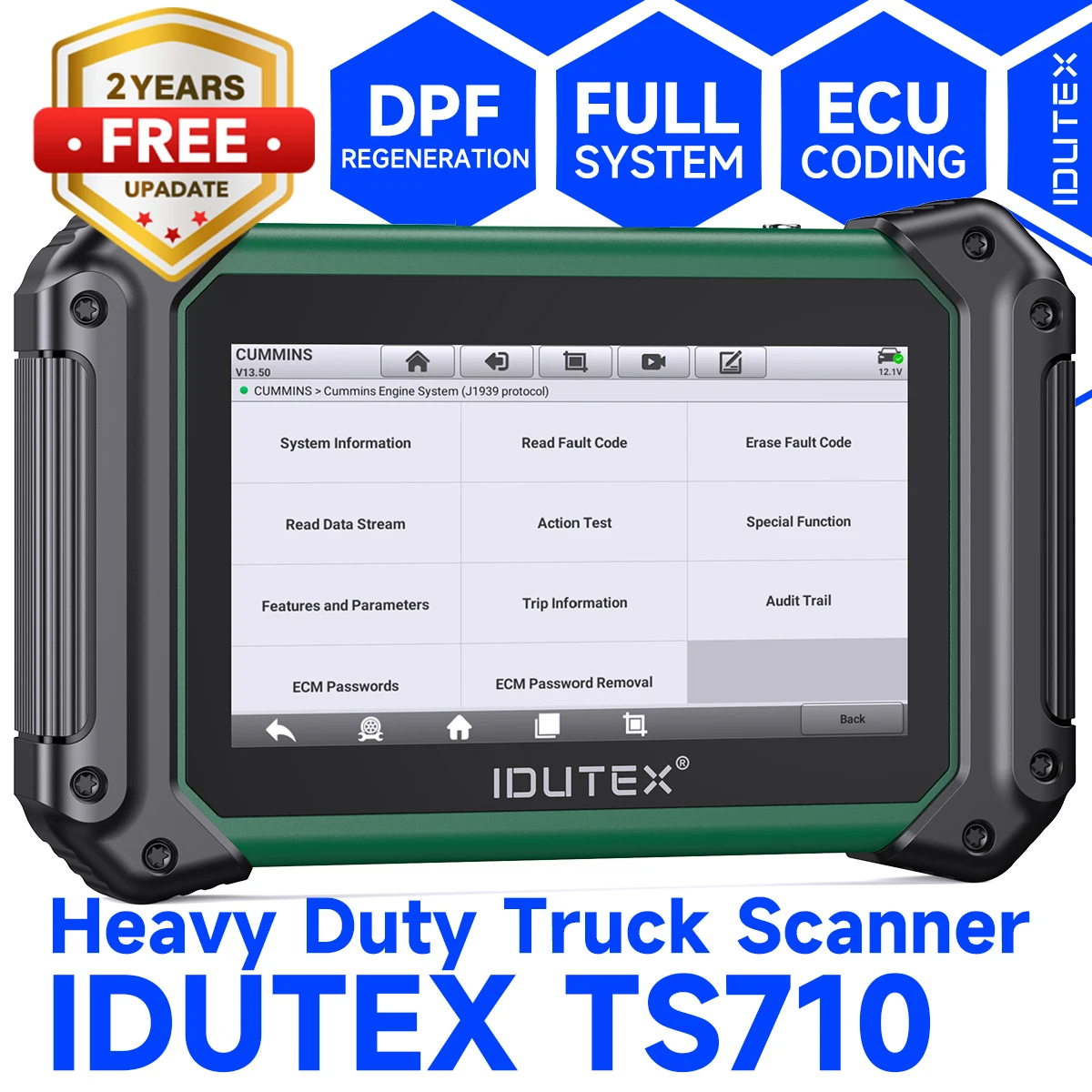 

IDUTEX TS710 HD Heavy Duty Truck Полная система диагностики Инструмент OBD2 Сканер Ноутбук для грузовика Грузовик Масло DPF Regen OBD2 Сканер