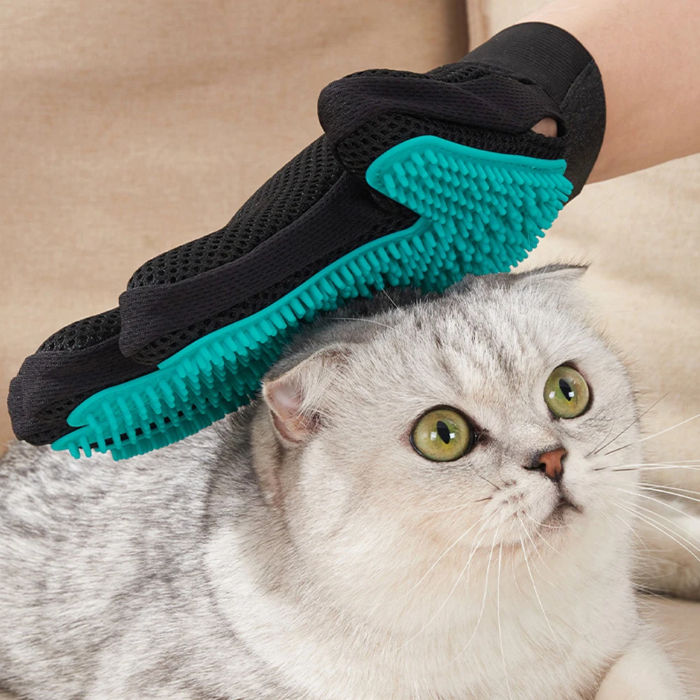 ペットファーレムーバーグラブラバーグローブブラシペット用の多機能再利用可能なマッサージ犬用猫猫のペットアクセサリー