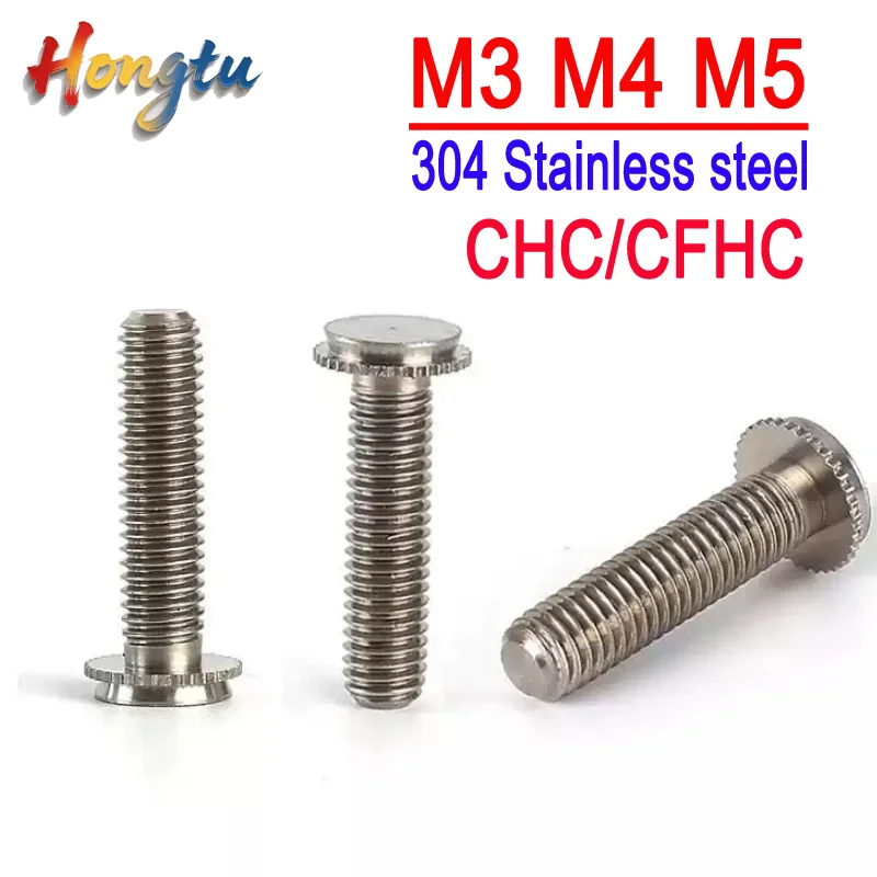 Hongtu M3-M5 304 Stainless Steel Blind Hole Countersunk Rivet Screw Pressure Plate Bolt External Serrated Screw Seamless Rivet