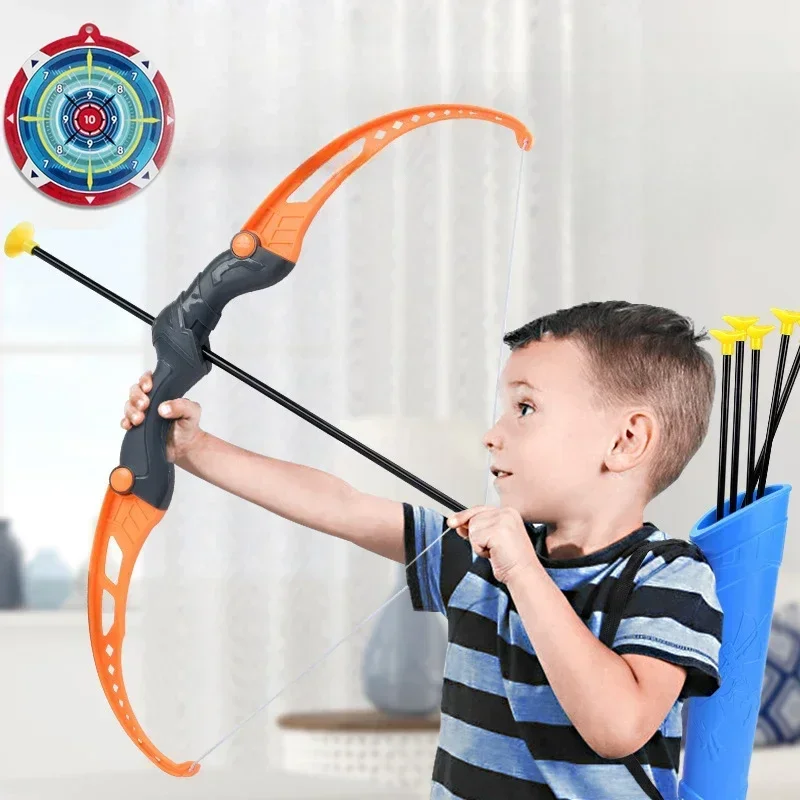 Juego de arco y flecha para niños, juego de juguetes de tiro con arco al aire libre para niños de 4 a 8 a 12 años con flechas de ventosa para aliviar el estrés para niños y adultos