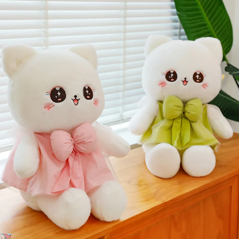 25cm Kawaii Cat Plush Toy With Dress Cute Princess Kitty Stuffed Dolls Girls Sleeping Companion Toy Dolls Birthday Gift Toy