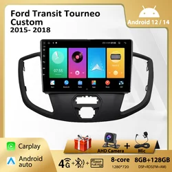 Car Radio For Ford Transit Tourneo Custom 2015-2018 GPS Navigation Multimedia Player Android Autoradio WIFI Carplay Auto Stereo