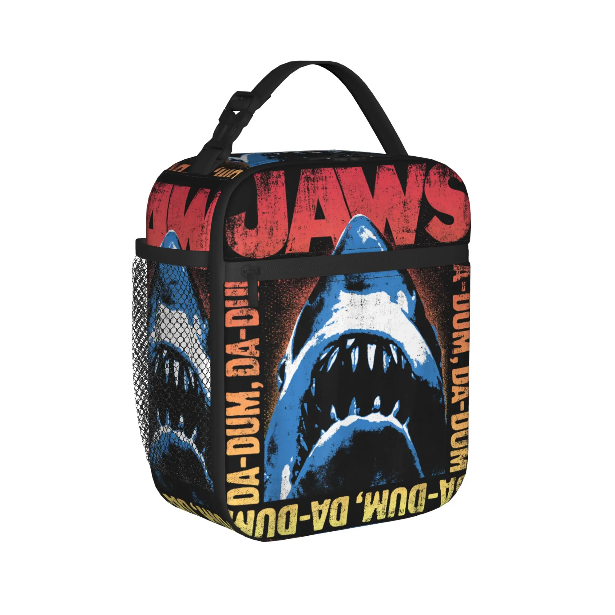 Jaws Da Dum Poster Lunch Bag Picnic Convenient Tote Food Bags For Child  Oxford Designer Cooler Bag