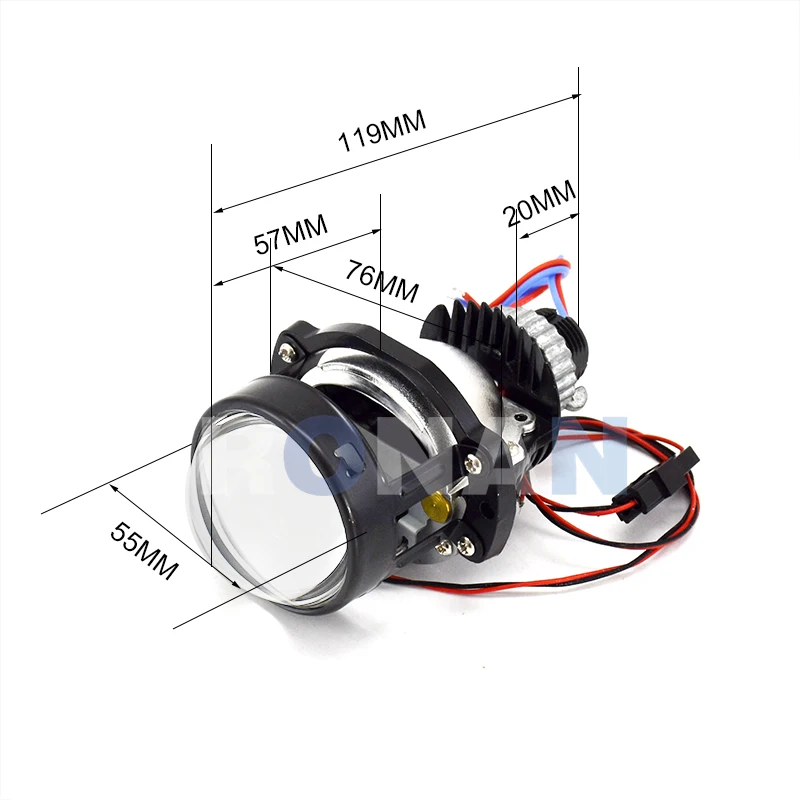 RONAN 2.0inch Mini Bi-Led Projector Retrofit Lenses Car Headlight 5500K for H1 H4 H7 9005 9006 Motorcycle Light