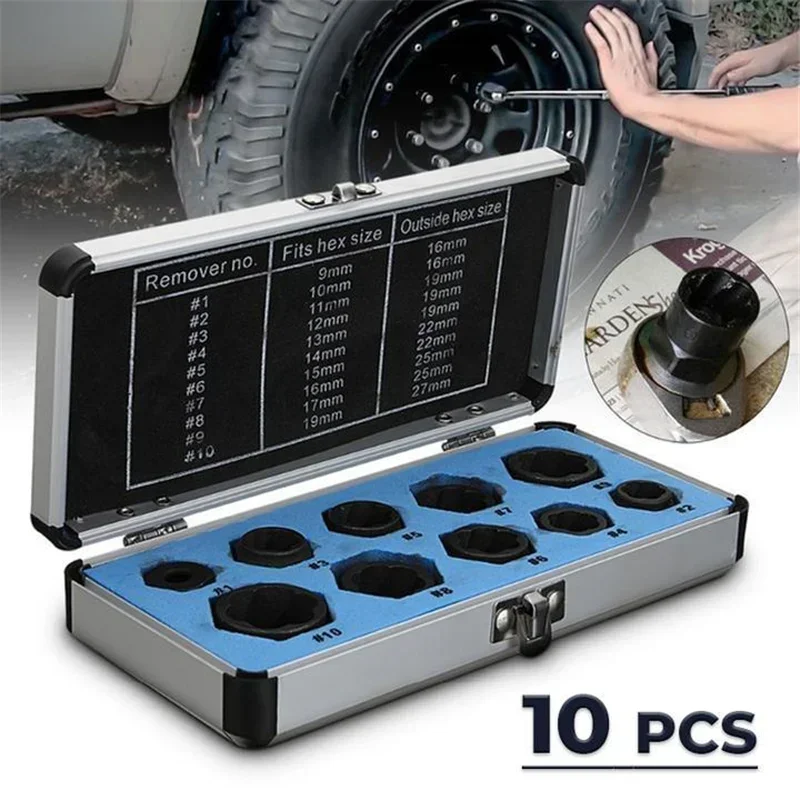 

Sockets Damaged Bolts Nuts Screws Remover Set Garsage Car Extractor Threading Workshop Tools Electric Accessories