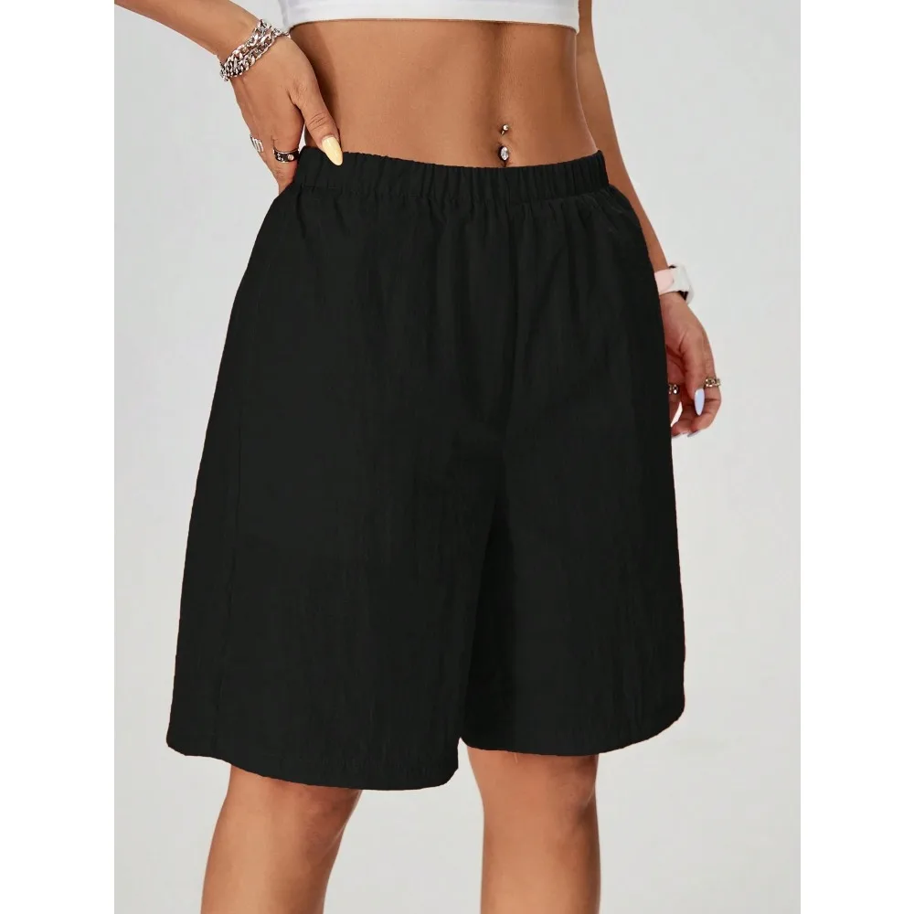 شورت رياضي خارجي من القطن الخالص مقاس 5 بوصات للسيدات، شورت رياضي كاجوال وعصري ومريح، شورت عالي الخصر