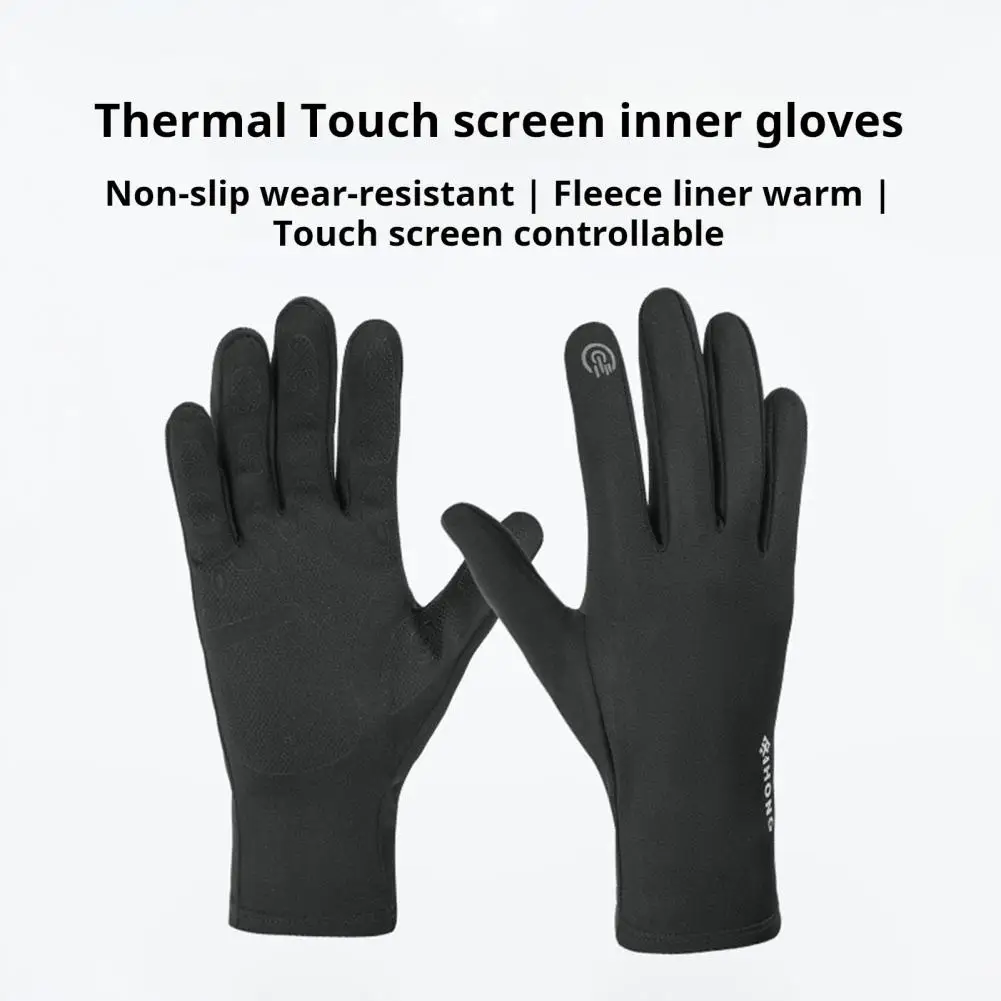 Strong Grip Cycling Gloves Warm Lined Gloves Windproof Cycling Gloves with Silicone Palm for Strong Grip Touch for Motorcycle