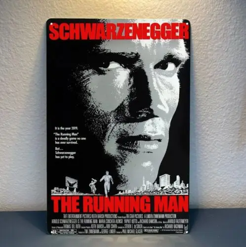 The Running Man Arnold Schwarzenegger Movie Metal Poster Tin Sign 20x30cm Plaque sign