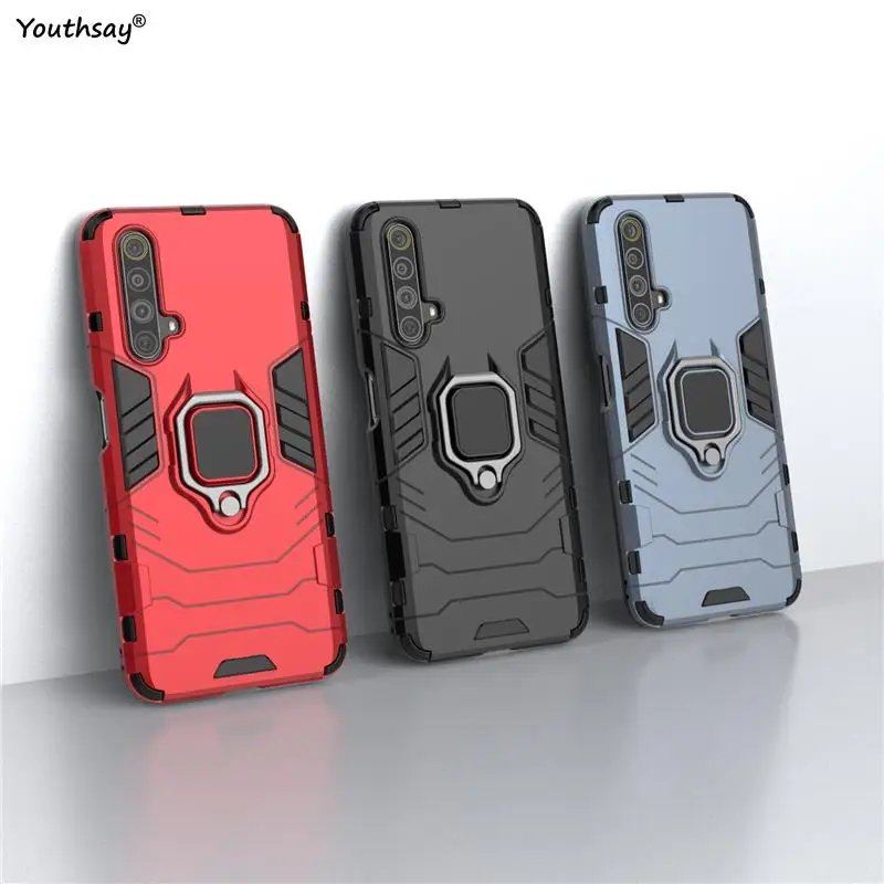 For Realme X3 superzoom Case for Realme X3 superzoom Cover Funda Armor Shell Finger Ring PC Phone Bumper For Realme X3 superzoom