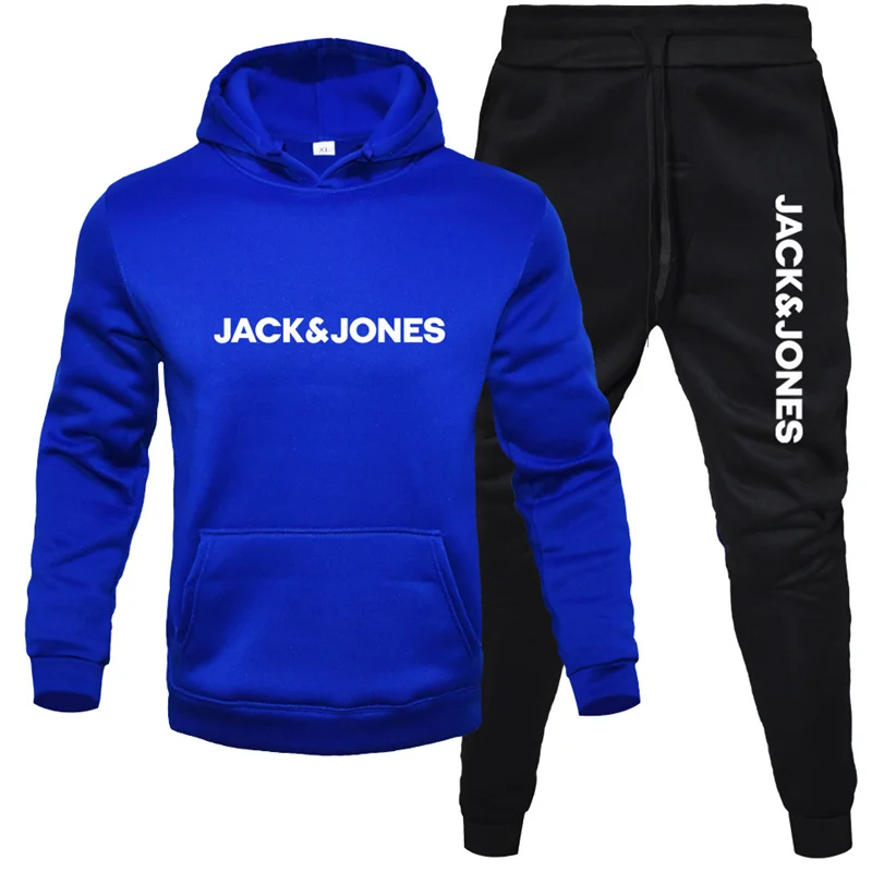 Jack and Jones Męski Bluza z kapturem Sportowe Fashion Wool Dwuczęściowy Zestaw z kapturem