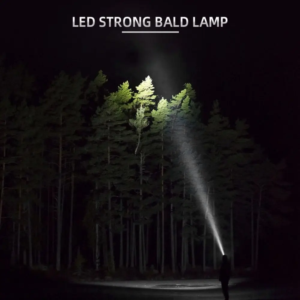 High Power Bright LED Flashlight Ajustable Torch Telescopic Zoom Light Portable Multifunctional Warning Lamp Camping