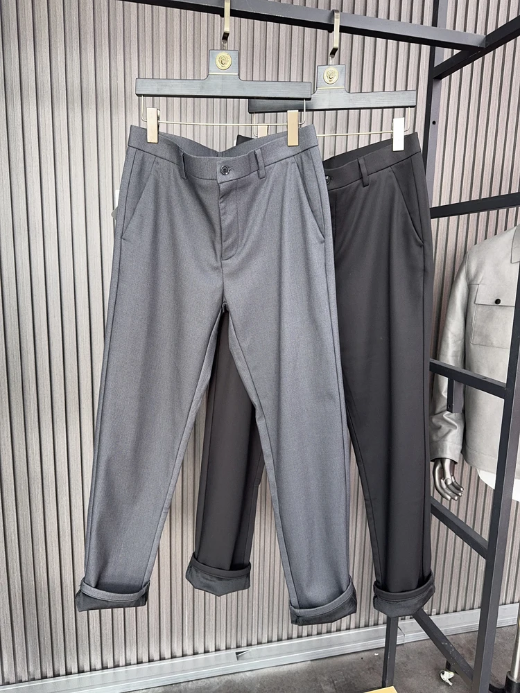 

Svip Quali Merino Wool мужские удобные облегающие брюки на подкладке с прямыми штанинами, теплые модные городские брюки, чистый цвет