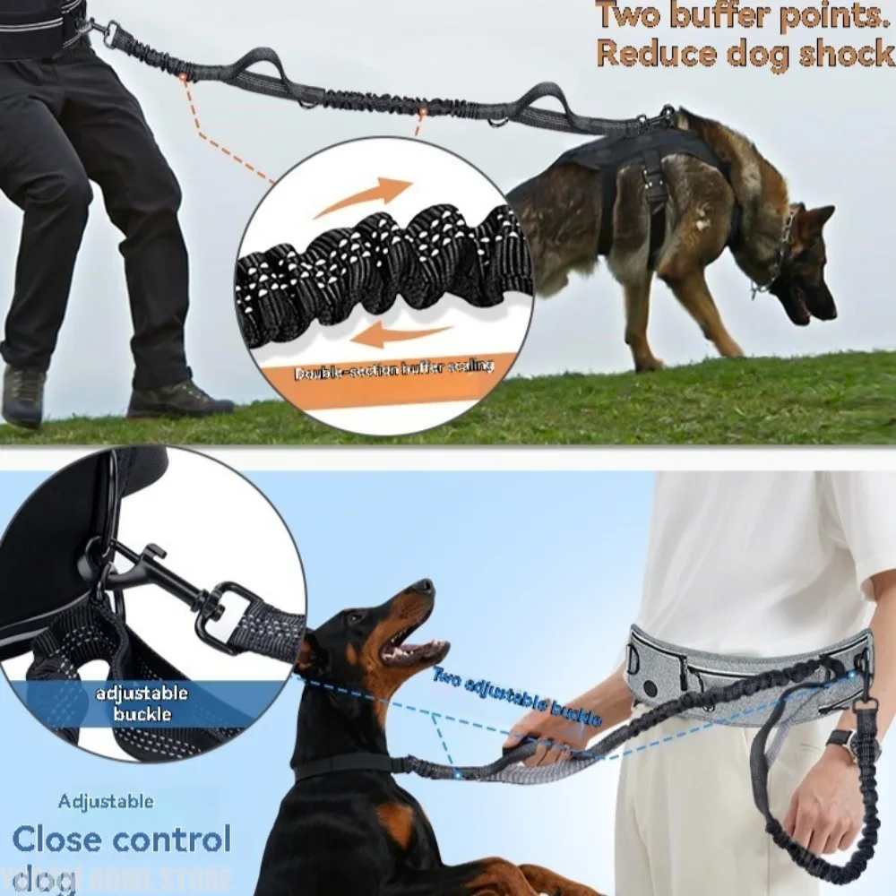 

Waist Dog Hands Free Dogs Leash, Waist Running Leash with Zipper, Walking Pouch for Dog Walking, Reflective Dual Padded Handles