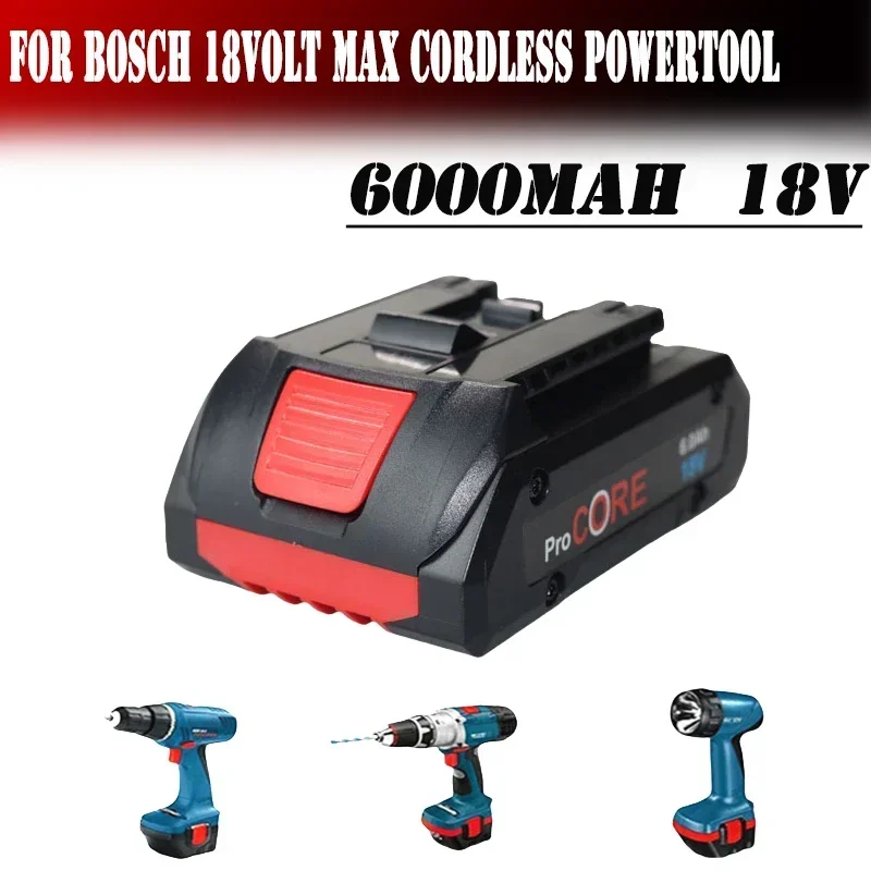 NEW 18V Li-ion Battery for Bosch 6000mAh Procore 1600A016GB 18 Volt Max Cordless Power Tool Drill, 2100 Cells Built-in